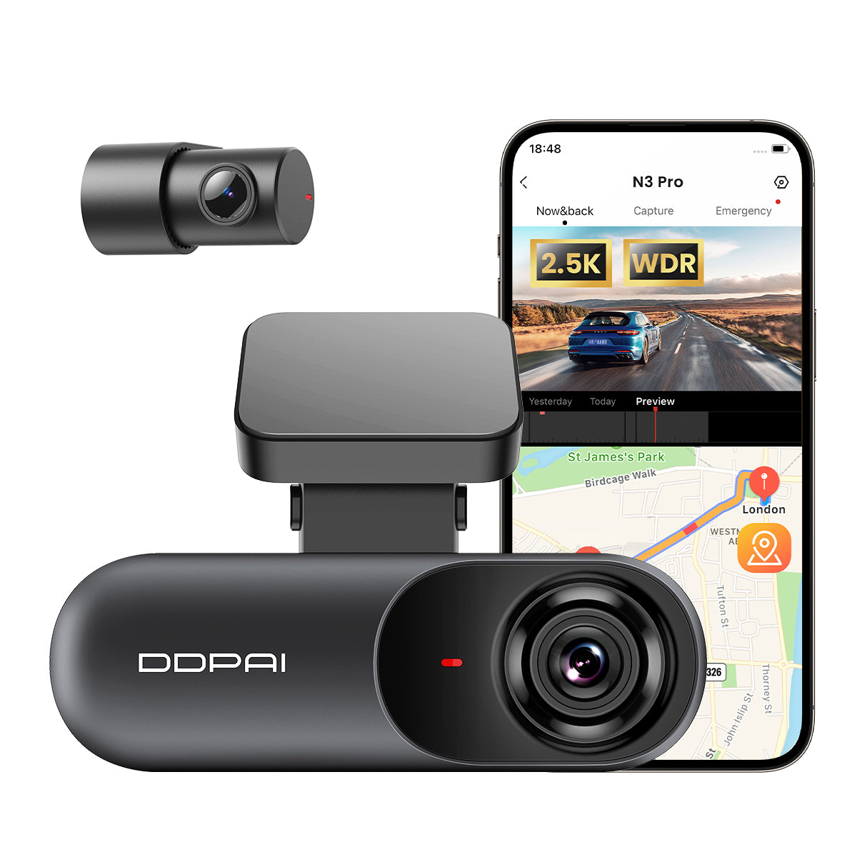 N3 Pro 1600P Dual Dash Cam