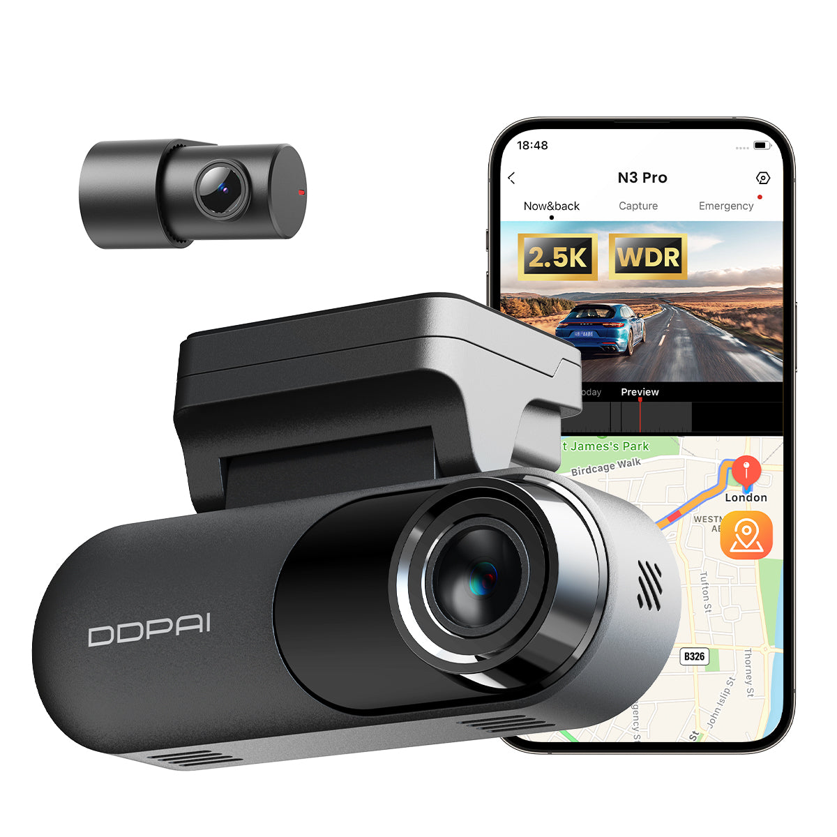 N3 Pro 1600P Dual Dash Cam